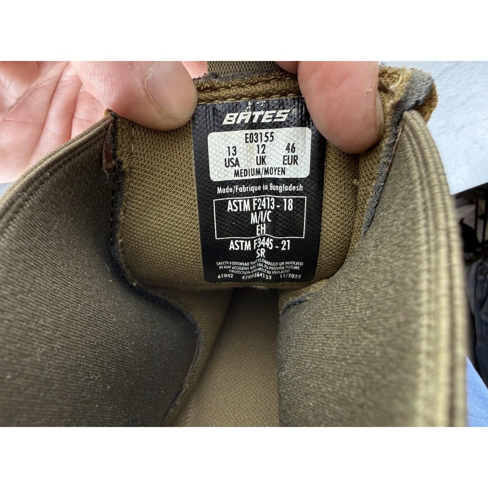Bates Mens Size 13 Coyote Brown Composite Toe‎ Tactical Sport 2 Slip On E03155 - Picture 12 of 12